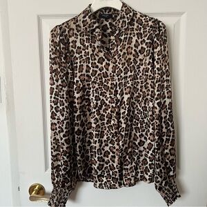 Silky Animal Print Blouse Size XS
